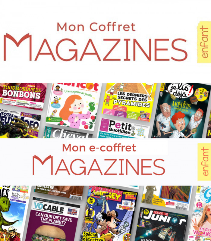 E-Carte Cadeau Valeur 39,90€ pour 1 abo MON E-COFFRET MAGAZINES ENFANT jusqu'au 31/12/2026