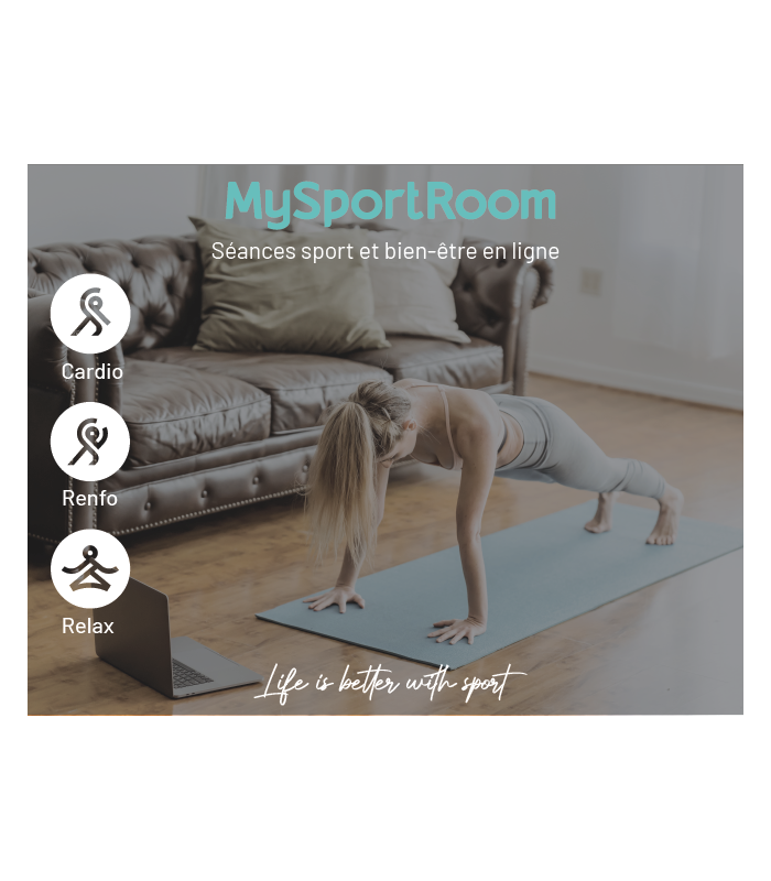 E-Bon d'achat Abonnement 6 mois sport bien-être en ligne MYSPORTROOM