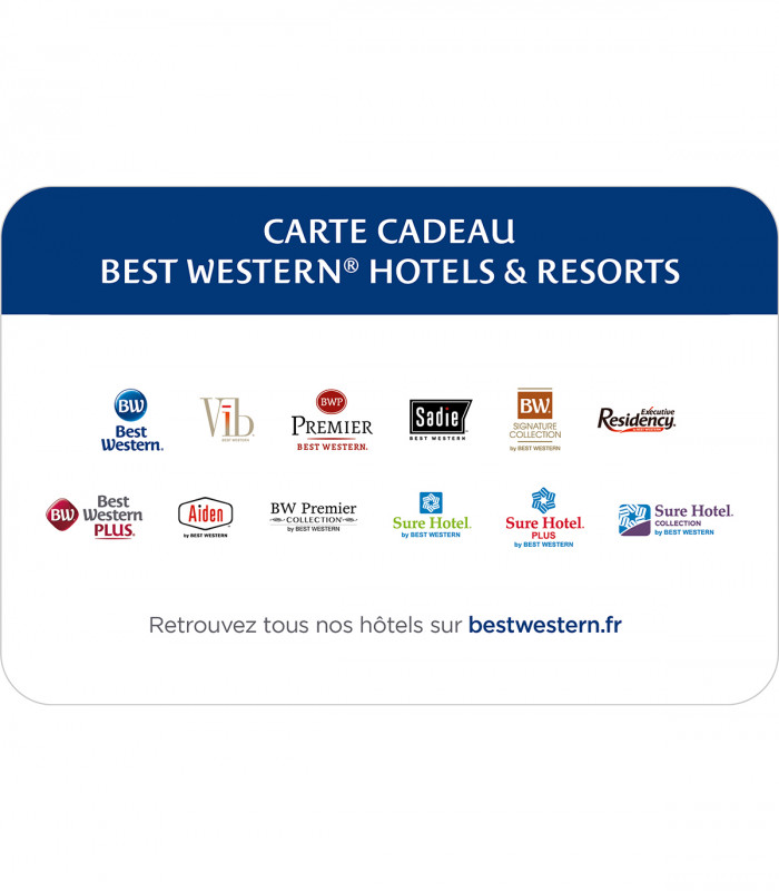 E-carte Cadeau Best Western - 150€ Valable jusqu'au 02/11/2026