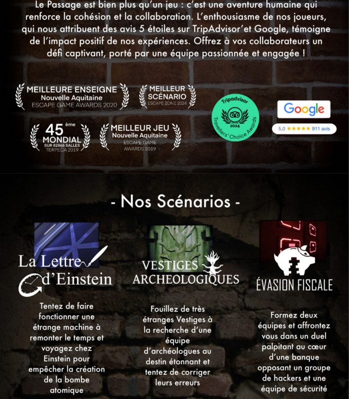 E-Bon d'achat 1 Escape Game 4 joueurs à LE PASSAGE Bordeaux